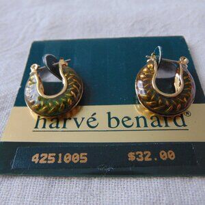 Harve Benard new earrings reversable green gold